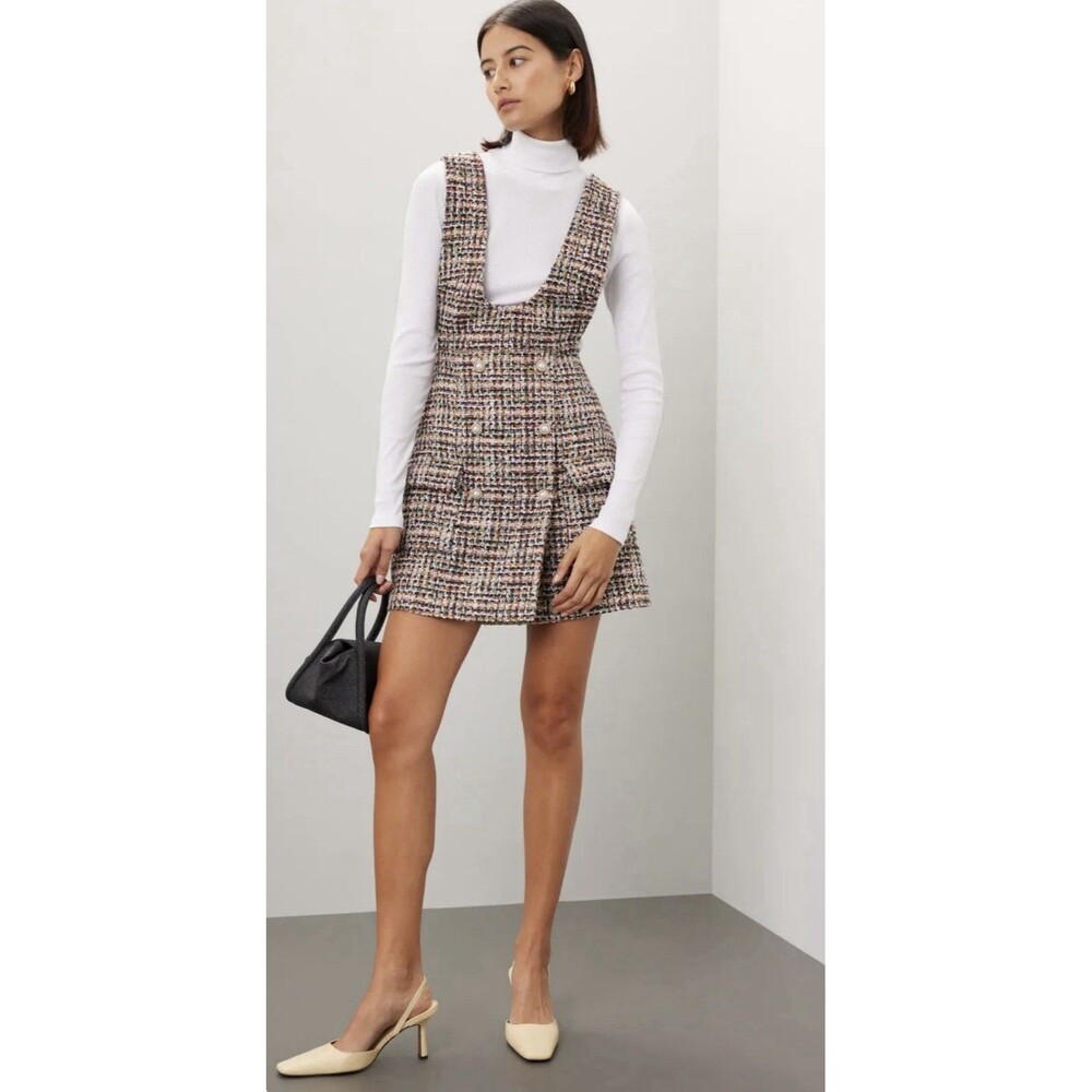 English Factory Tweed Pinafore Dress Size M